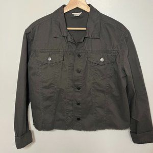 Cropped Charcoal Utility Jacket Size Small